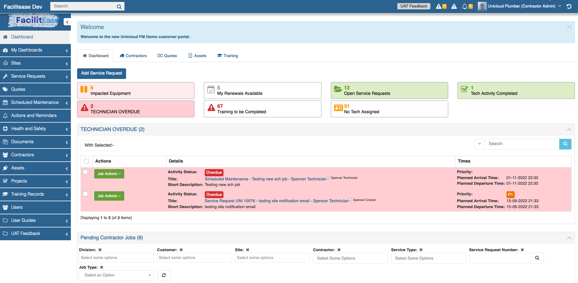 Reactive Maintenance Dashboard