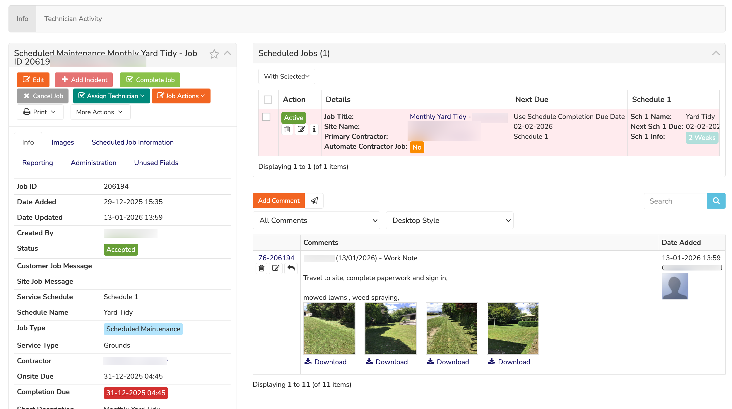 Contractor Details View