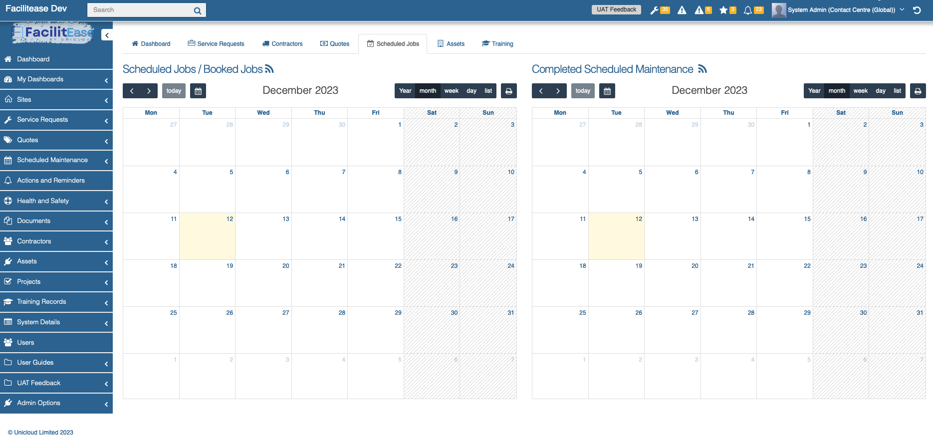 Scheduled Maintenance Calendar