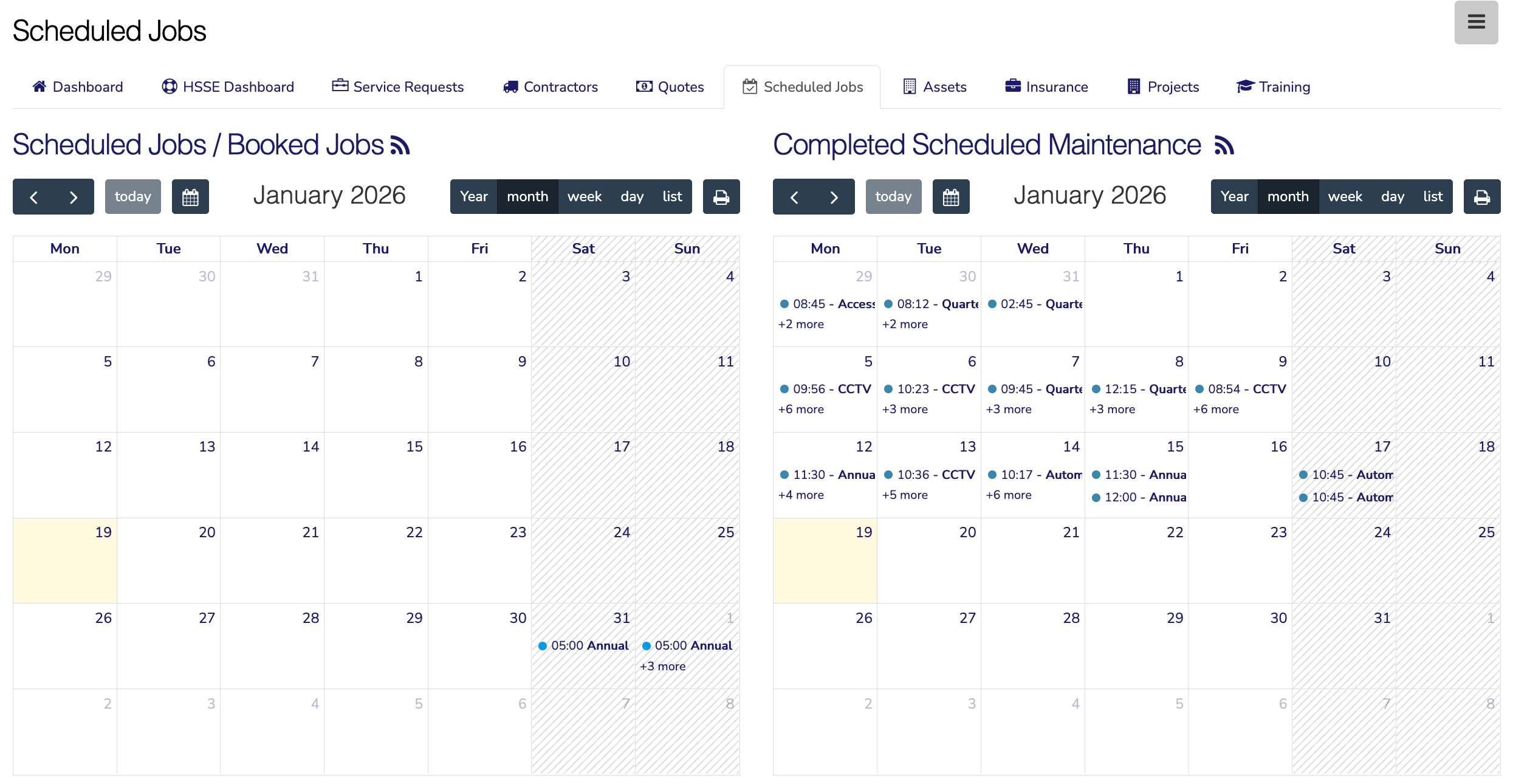 Scheduled Maintenance Dashboard